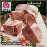 Beef KNUCKLE frozen daging paha rendang MELTIQUE meltik (wagyu alike) SAKA frozen PORTIONED 4cm 1.5" +/- 1kg/pc (price/kg)